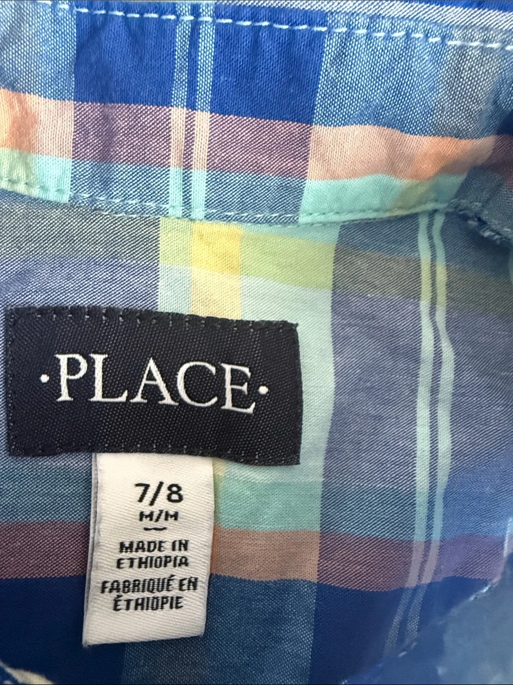 Place Boys Blue Plaid Button-Down Shirt